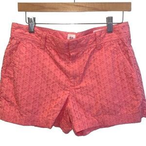 GAP Womens‎ Eyelet Cotton 3" Inseam City Shorts Salmon Pink Size 6